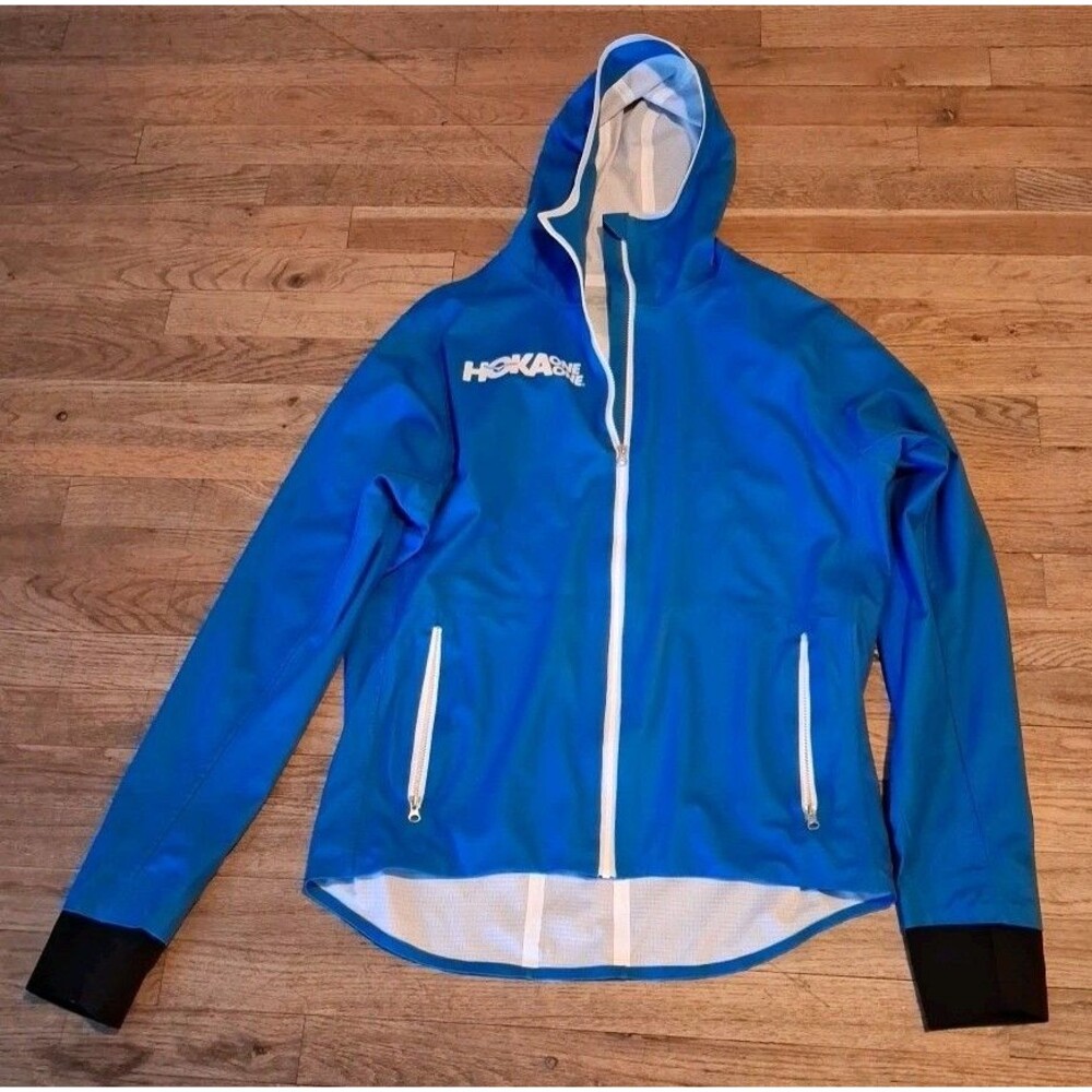 Hookla One One Lightweight Rain Jacket Running Zip Up Athletic Medium Blue